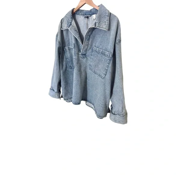 H&M Denim Pullover Shirt Size extra large - Picture 3 of 9